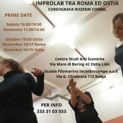 IMPROLAB tra Roma ed Ostia con la danzatrice, coreografa, performer e formatrice Rozenn Corbel